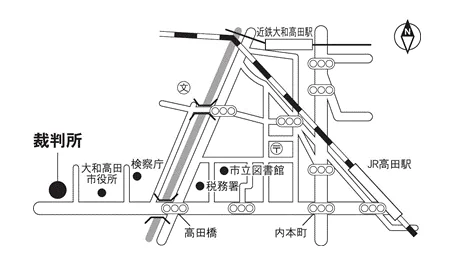 奈良家庭裁判所 葛城支部の案内図（出典: 裁判所公式サイト）