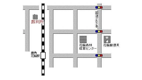秋田家庭裁判所 鹿角出張所の案内図（出典: 裁判所公式サイト）