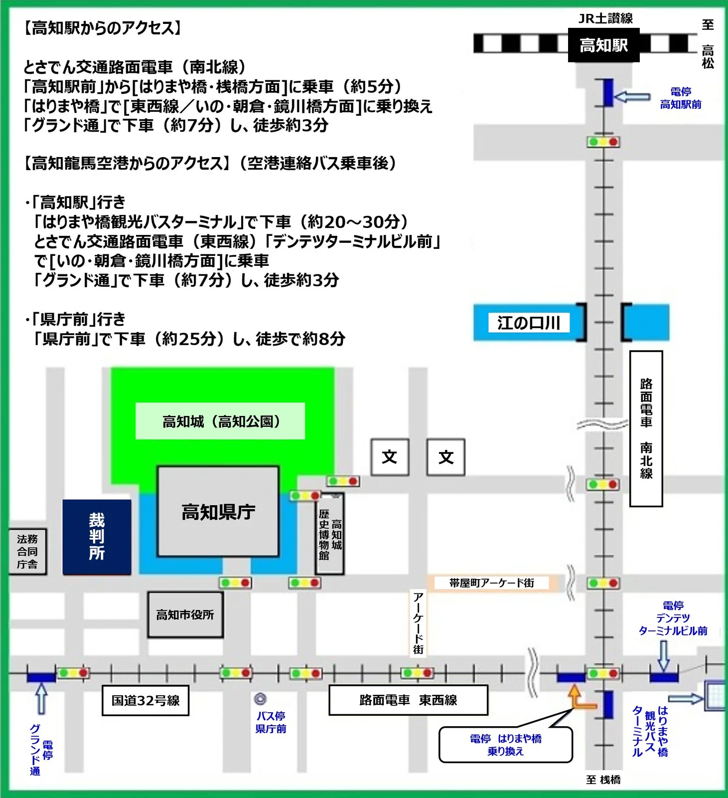 高知家庭裁判所の案内図（出典: 裁判所公式サイト）